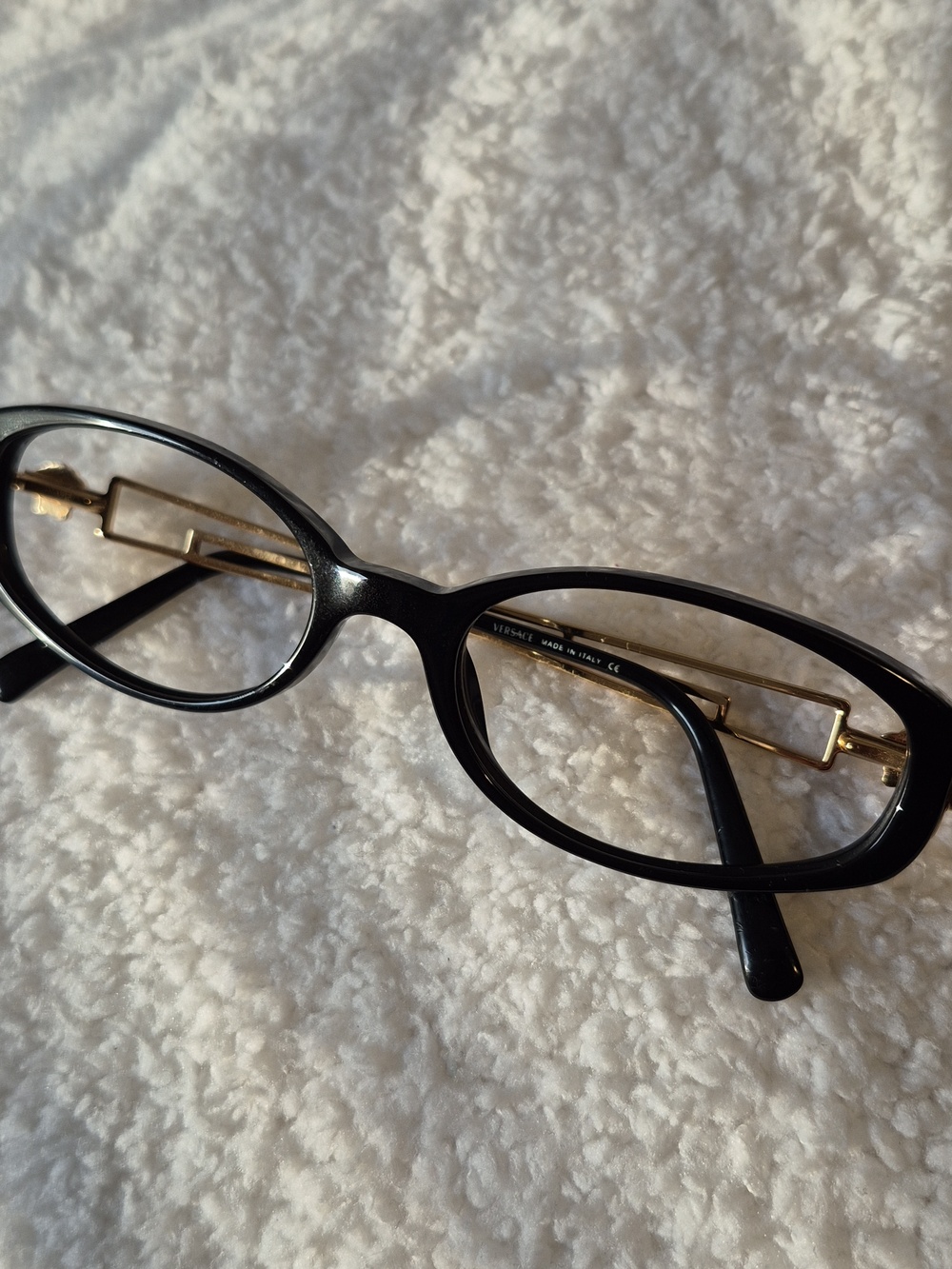 Black Frames with Gold Temples